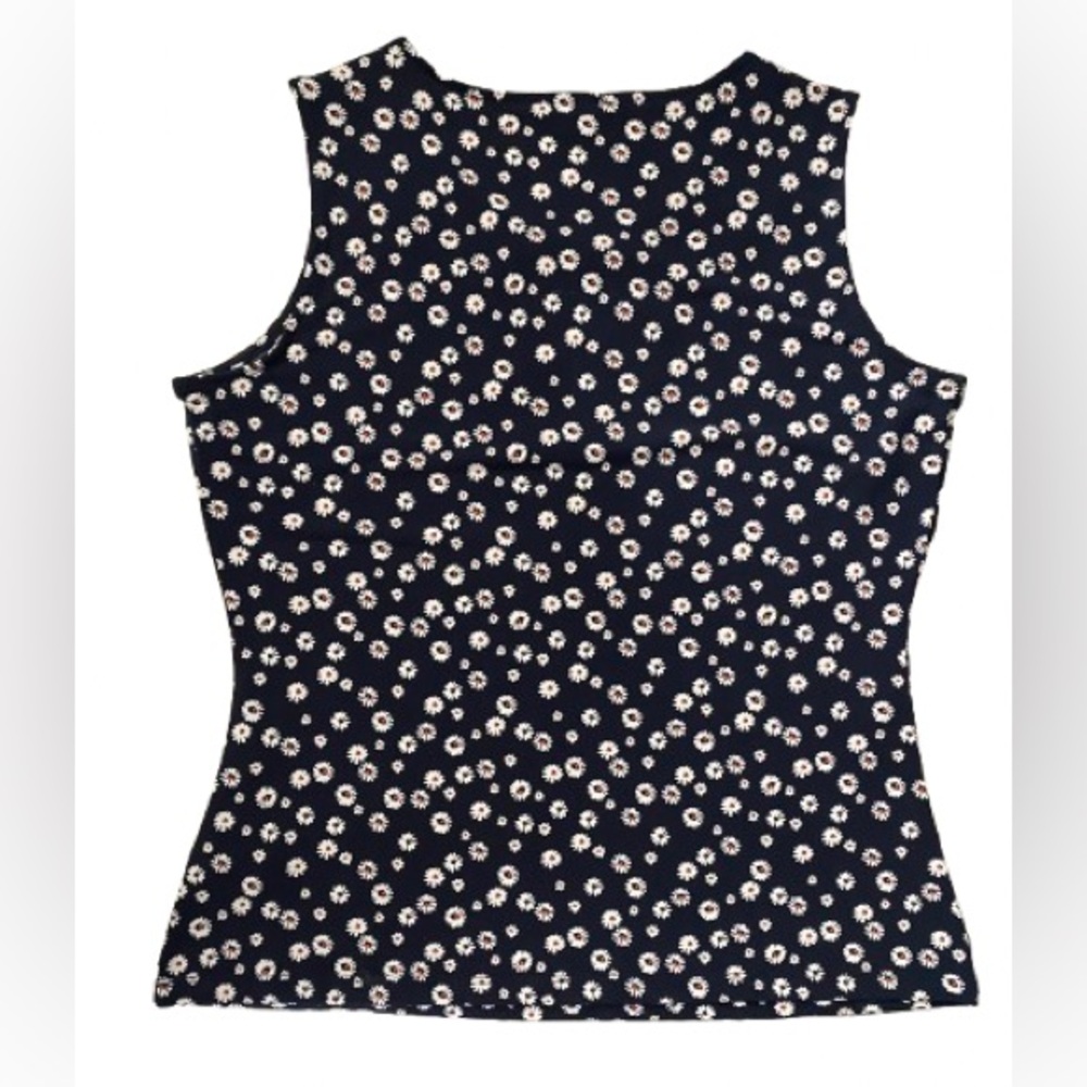 Tommy Hilfiger Women’s Navy Floral V-Neck Blouse Top Camisole Large - Picture 3 of 13